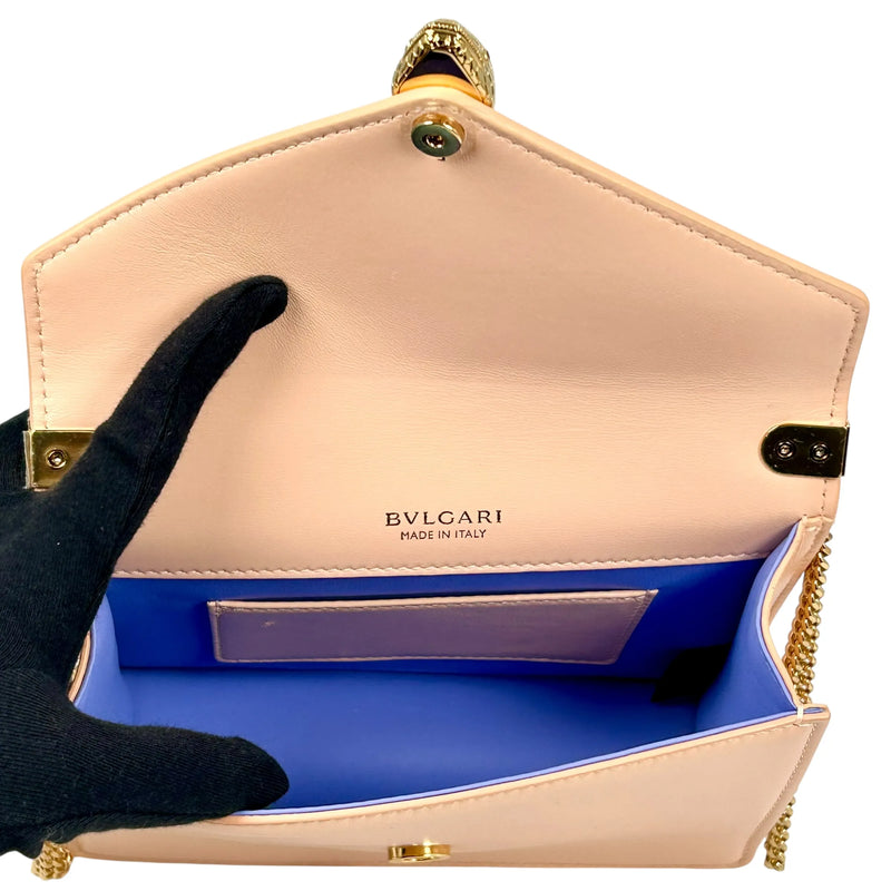 BVLGARI Serpenti Forever Chain Shoulder Bag - Pink Beige 