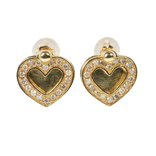 K18 Yellowgold Diamond Heart Earring