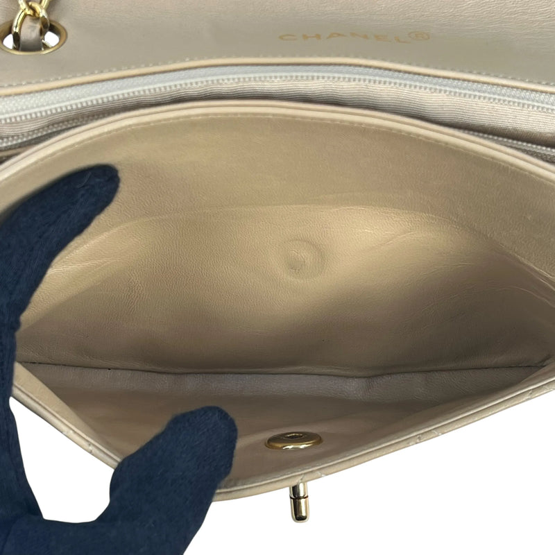 CHANEL 2.55 East West Matelasse Chain Shoulder Bag - Beige