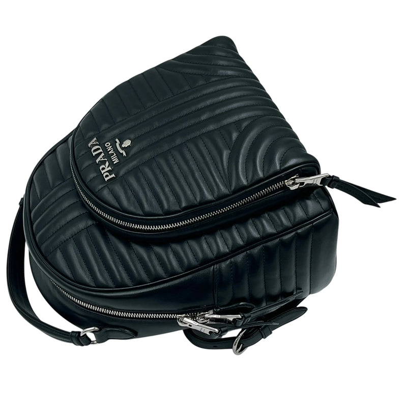 PRADA Diagramme Leather Backpack - Black