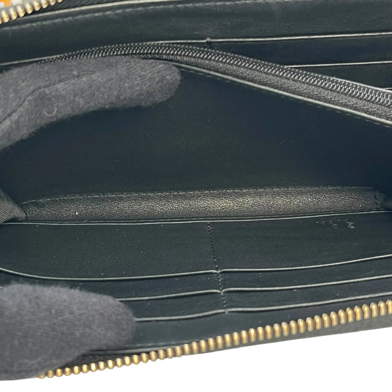 GUCCI Microguccissima Round Zip Long Wallet - Black