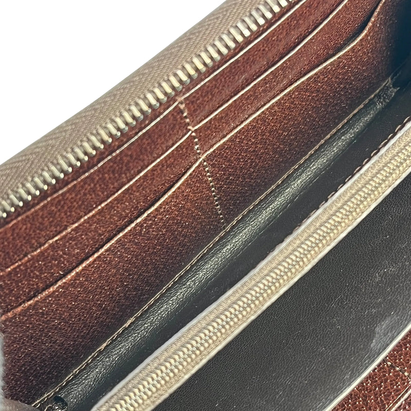 GUCCI Guccissima Round Zipper Long Wallet - Brown