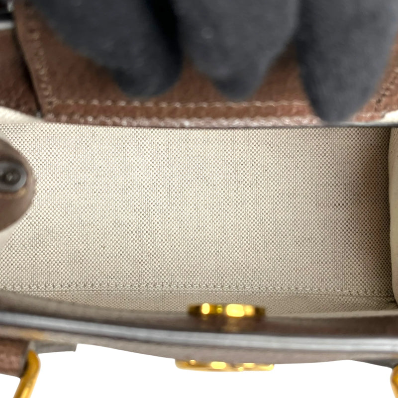 GUCCI Diana GG Bamboo Mini Hand Bag - Brown