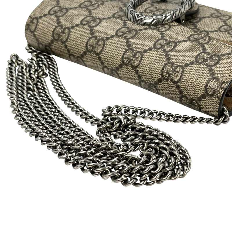 GUCCI Dionysus GG Supreme Mini Bag Shoulder Bag - Beige