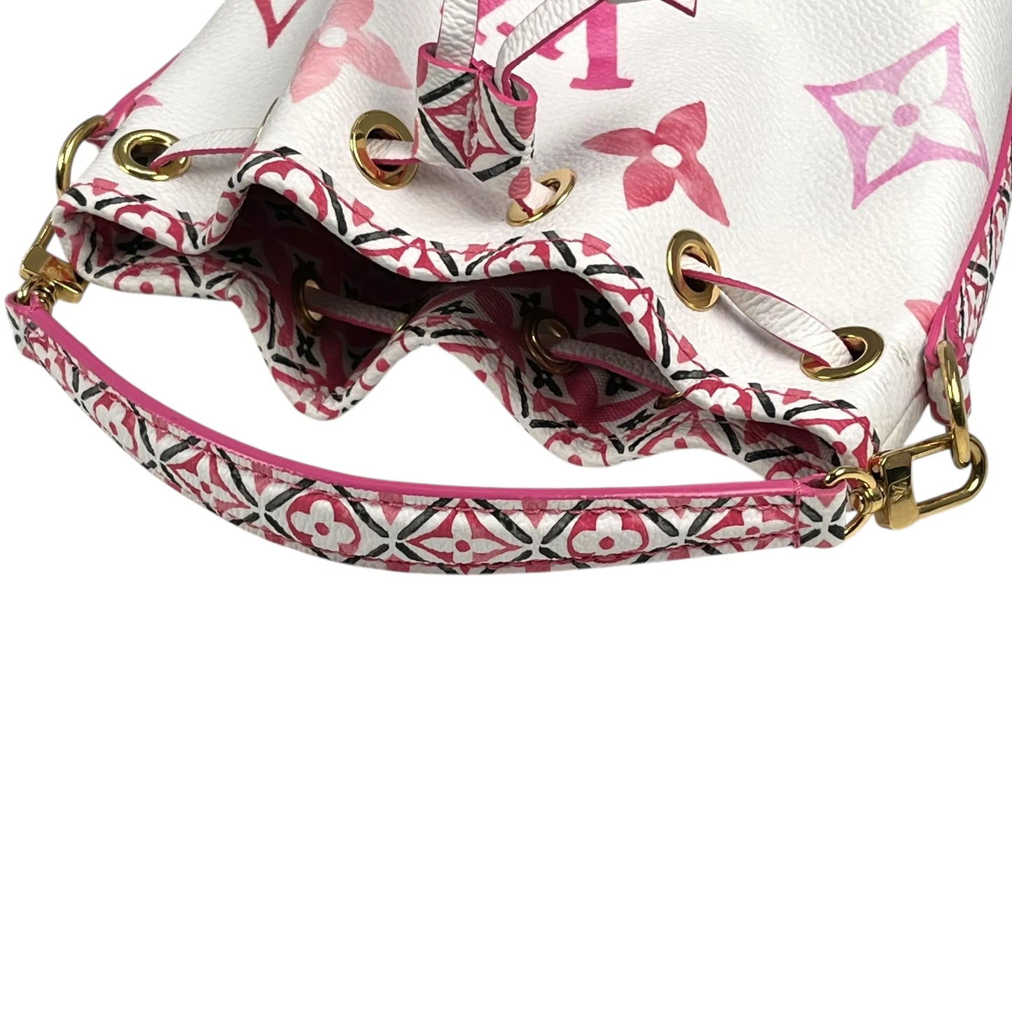 Louis Vuitton Monogram Nano Noe By The Pool Bucket Bag - Pink×White
