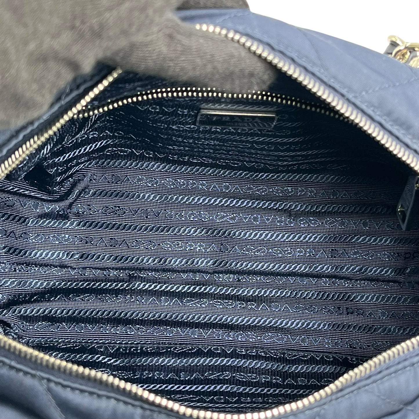 PRADA Nylon Quilting Chain Shoulder Bag - Navy