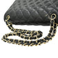 CHANEL Matelasse W-flap Chain Shoulder Bag - Black 