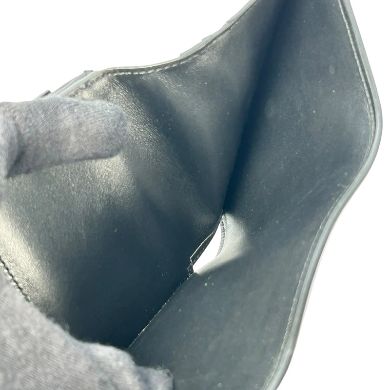 CELINE Triomphe Calfskin Compact Wallet - Black 