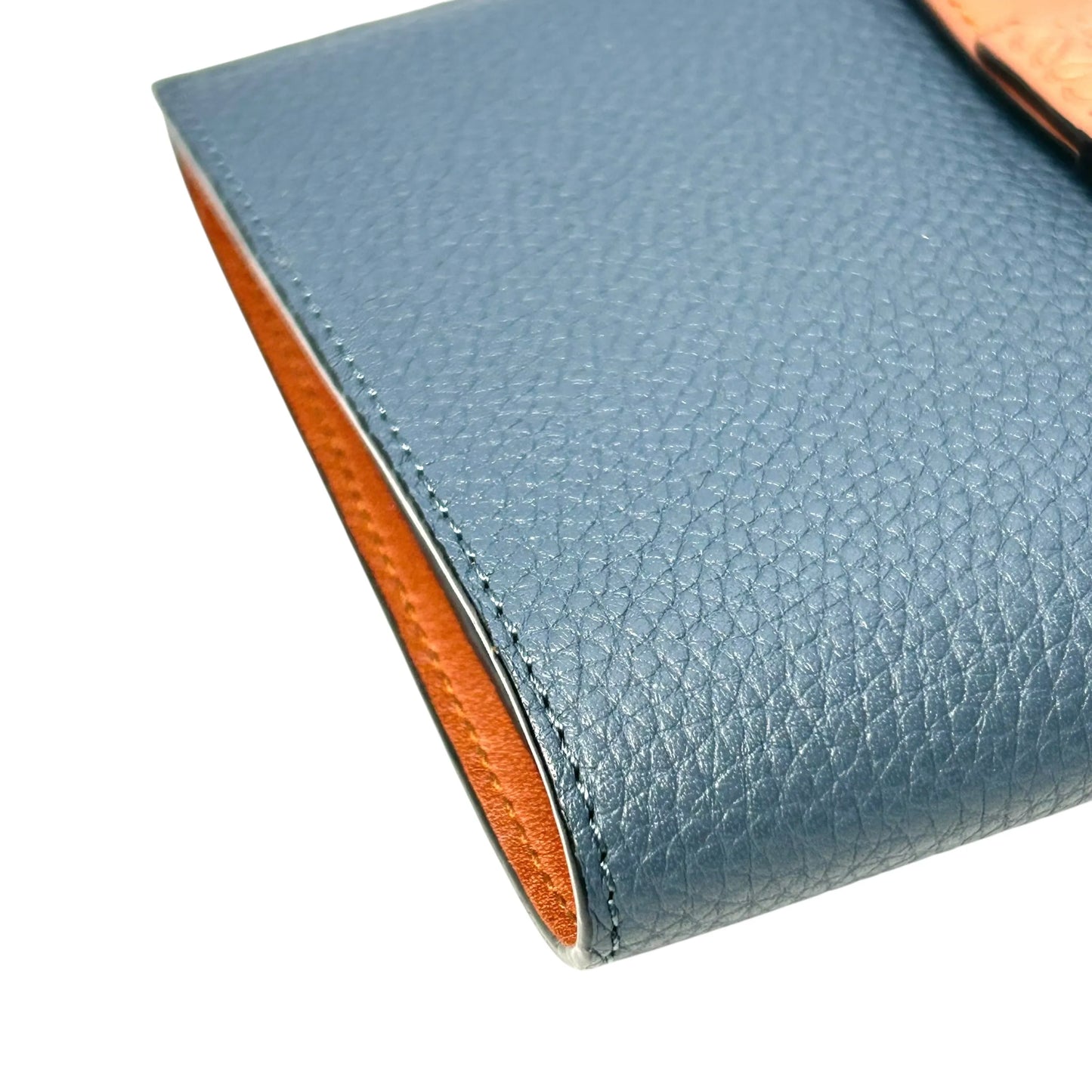 Loewe Vertical Small Wallet Calfskin Compact Wallet - Navy 