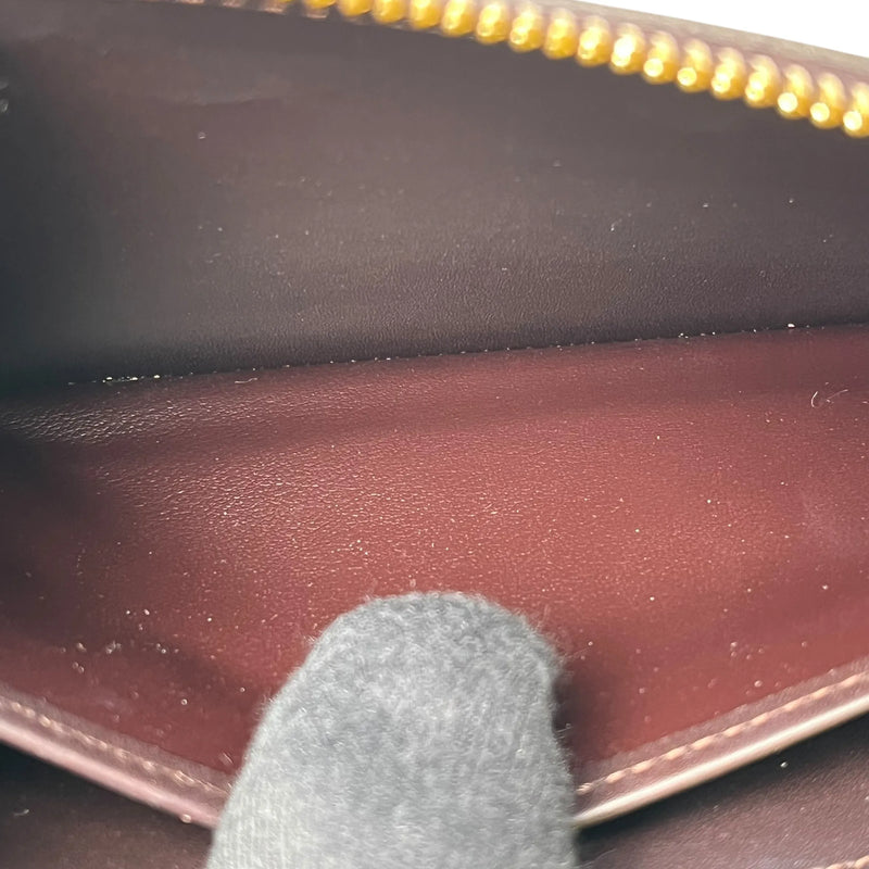 LOUIS VUITTON Monogram Vernis Zippy Wallet Long Wallet - Dark Brown 