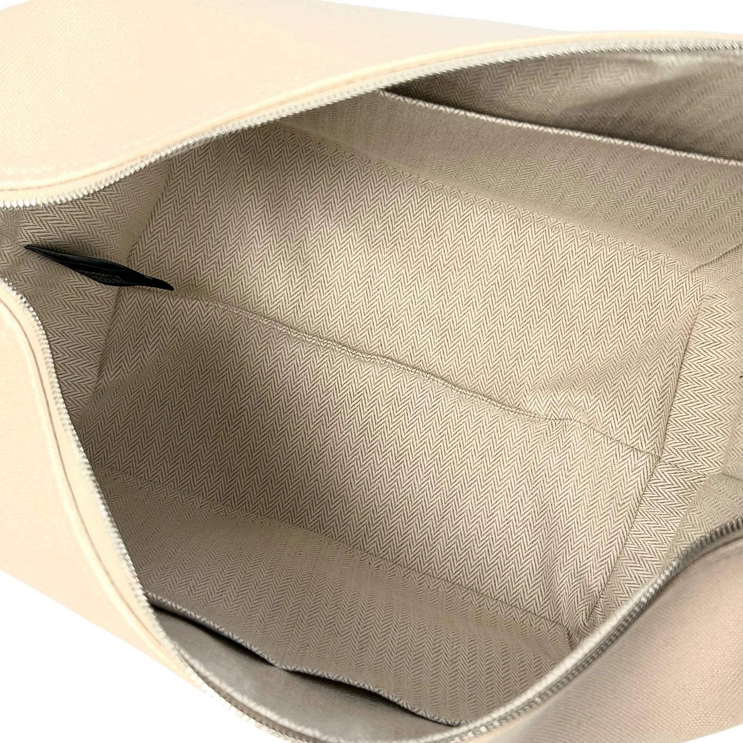 HERMES Bridesmaid Black GM Cotton Canvas Pouch - Beige