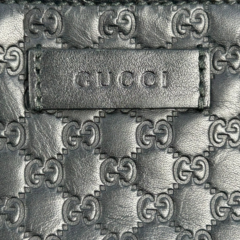 GUCCI マイクログッチシマ レザー キーケース コインケース - ブラック