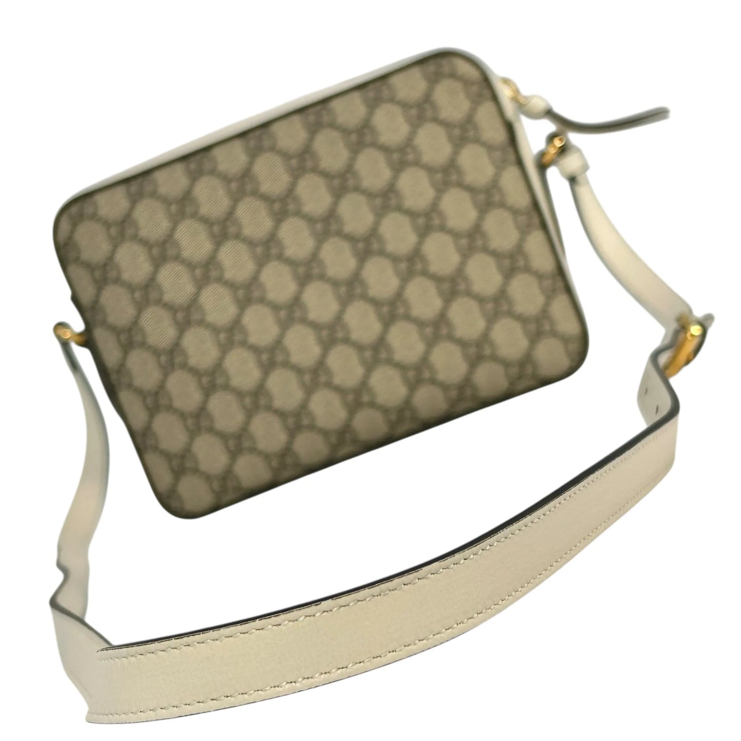 GUCCI ホースビット GGスプリーム キャンバス ショルダーバッグ - ブラウン × ホワイト