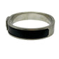 HERMES Jet Bangle Black Silver Bracelet Accessories
