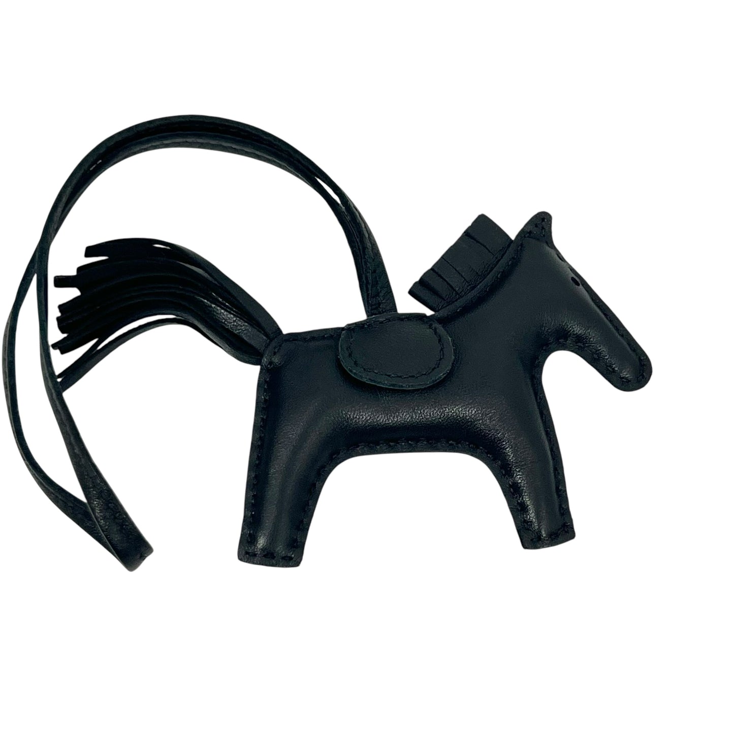 HERMES Rodeo Horse Bag Charm PM Black