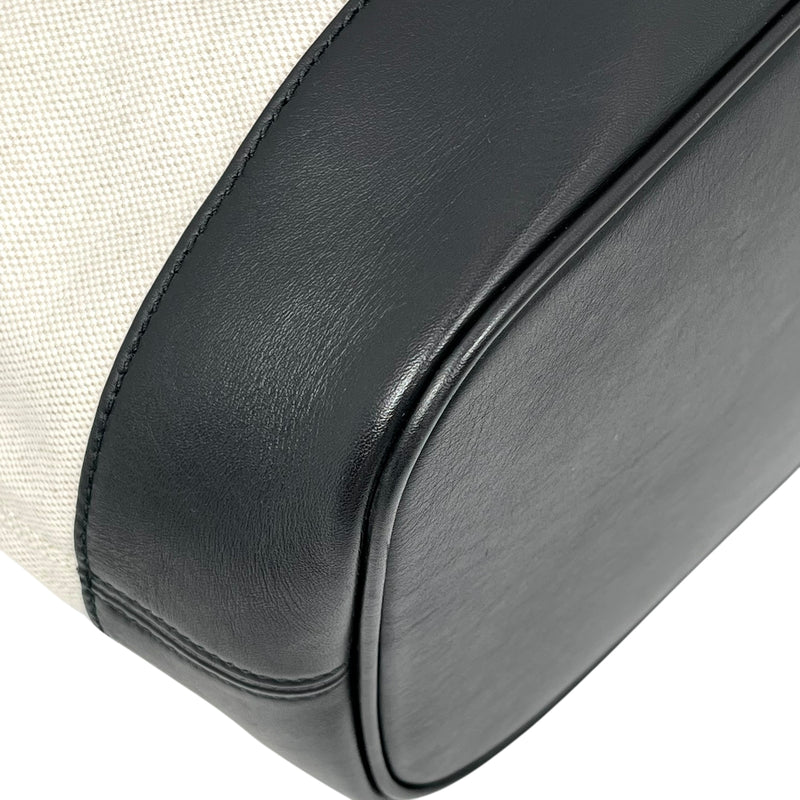 BALENCIAGA Canvas Navy Tote Bag - Cream Black