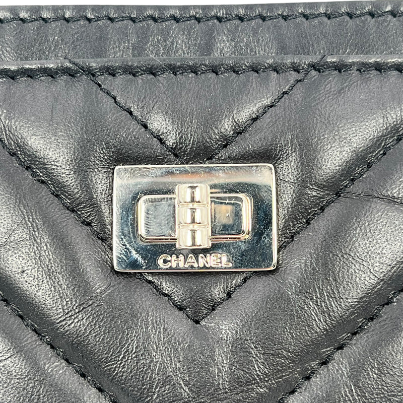 CHANEL 2.55 Chevron Quilted Card Case