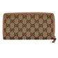 GUCCI GG Canvas Ribbon Round Zip Long Wallet