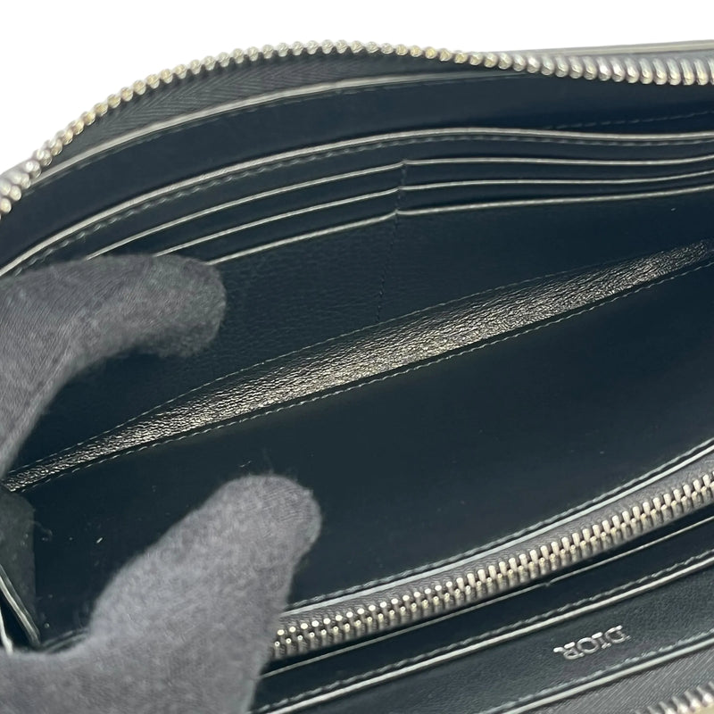 Dior CD Icon Round Zipper Long Wallet - Black