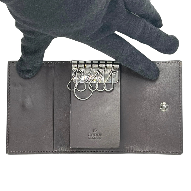GUCCI Guccissima Key Case - Darkbrown