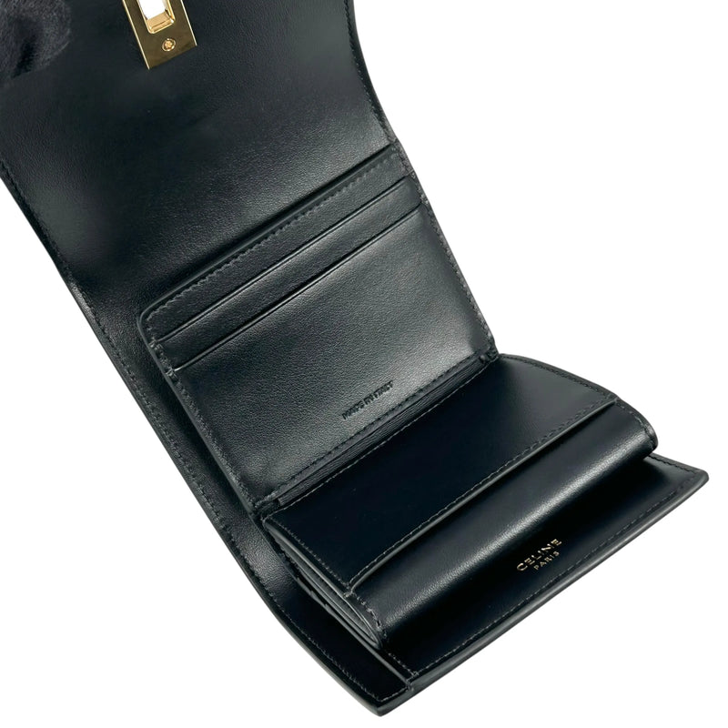 CELINE Trifold Calfskin Compact Wallet 16 - Black