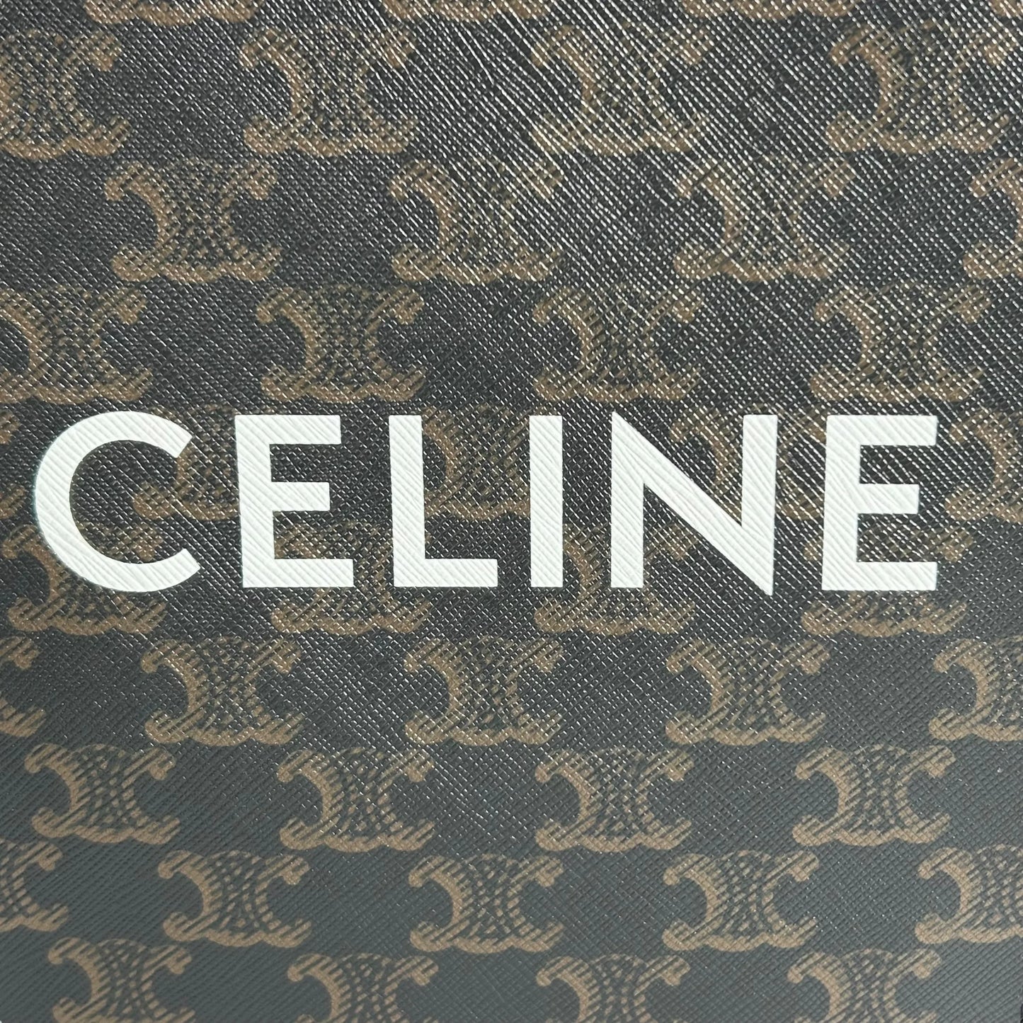 Celine Mini Vertical Cabas Triomphe Canvas Hand Bag - Brown 