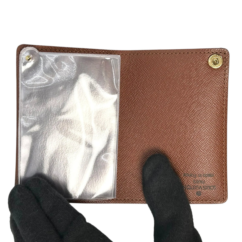 LOUIS VUITTON Porte Carte Credit Pression Monogram Canvas Card Case - Dark Brown 