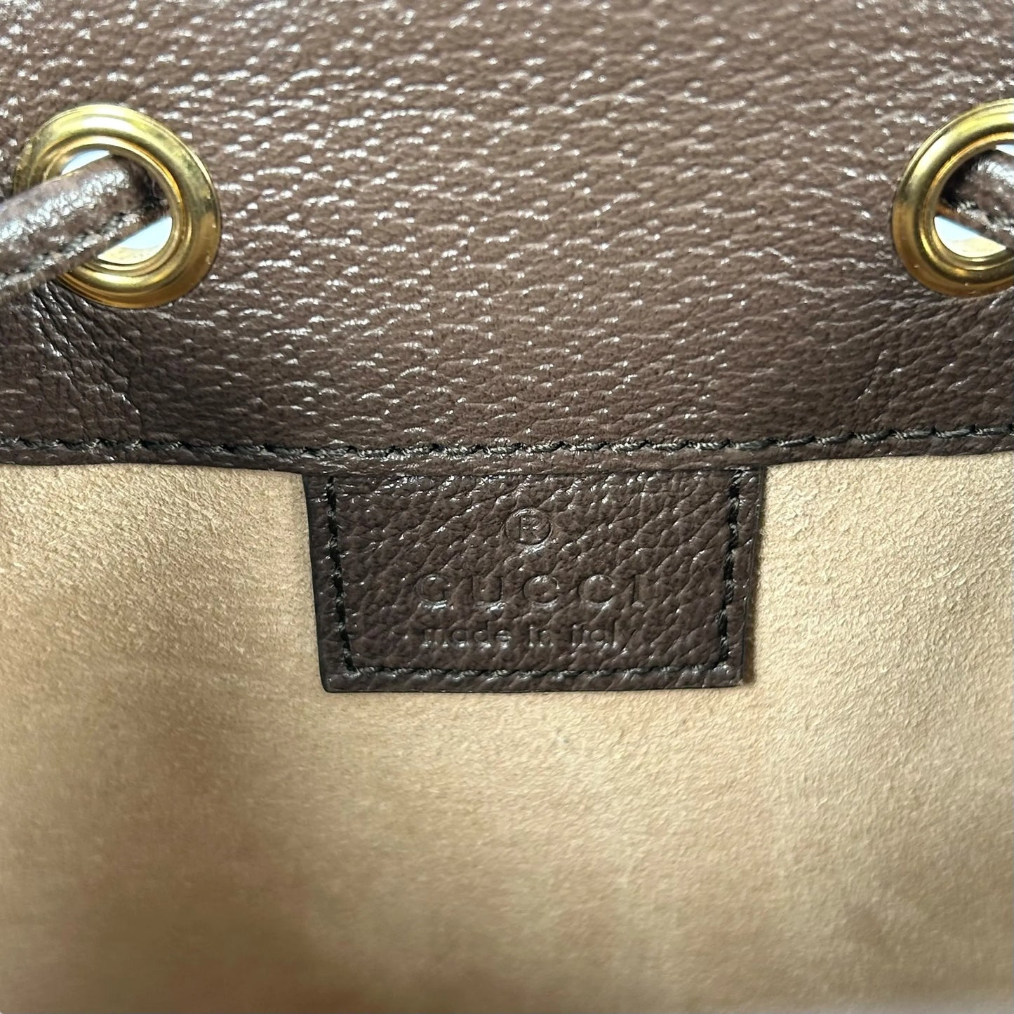 GUCCI Ophidia GG Supreme Canvas Mini Bucket Bag - Brown 