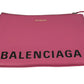 BALENCIAGA Ville Logo Leather Pouch Clutch Bag - Pink