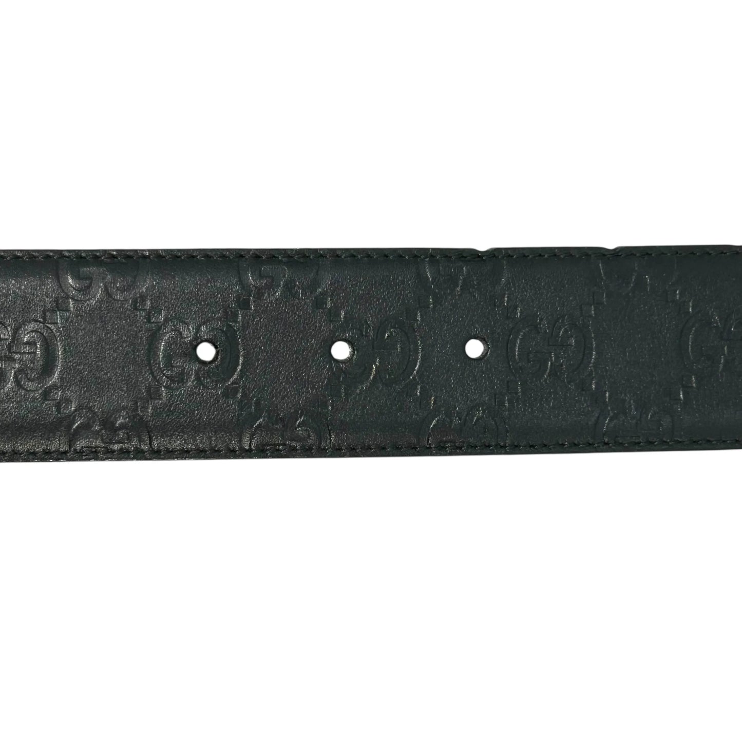 GUCCI Guccissima GG Logo Leather Belt - Black 