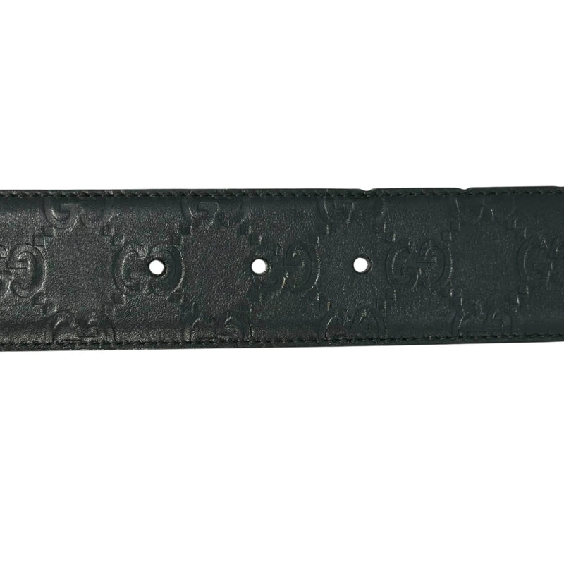 GUCCI Guccissima GG Logo Leather Belt - Black 