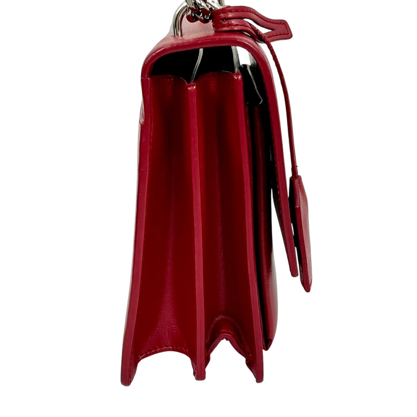 Salnt Laurent Sunset Leather Chain Shoulder Bag Red