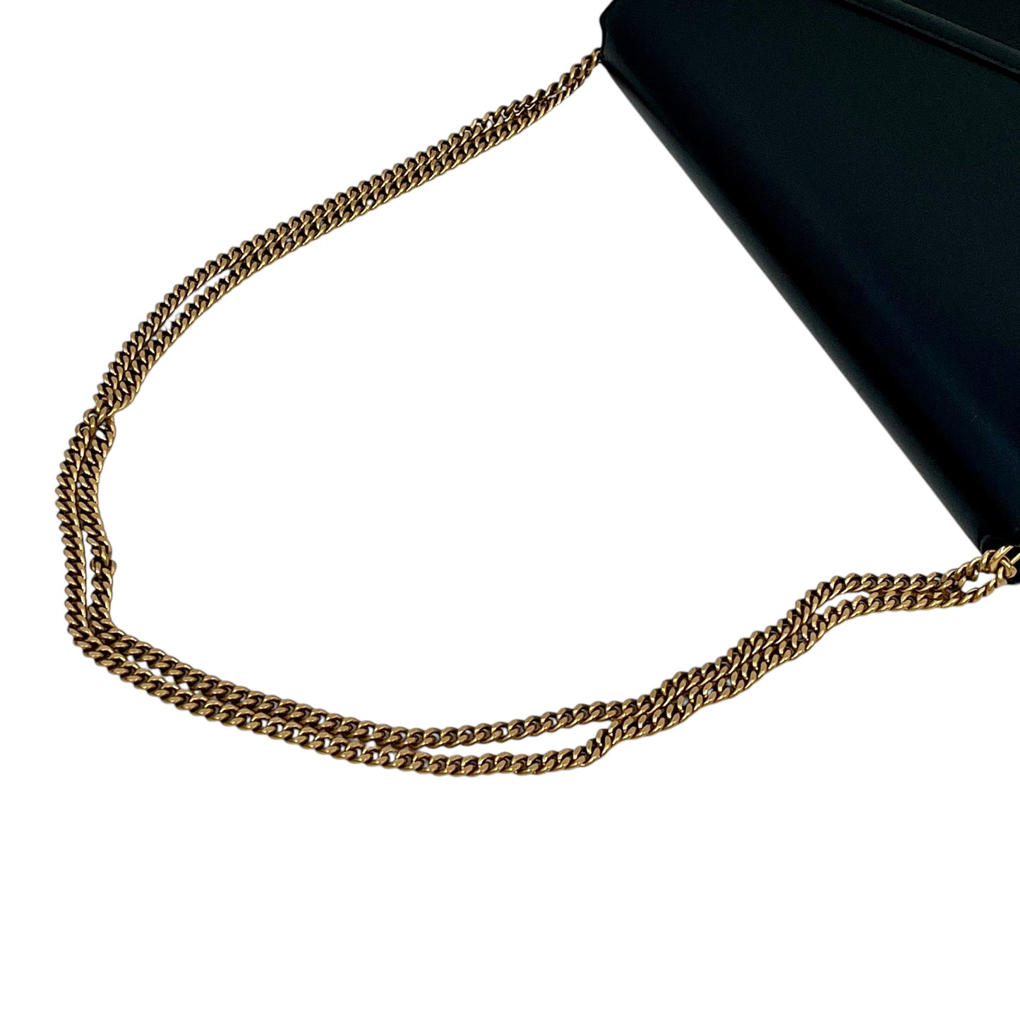 Salnt Laurent Cassandra Leather Chain Shoulder Bag Black