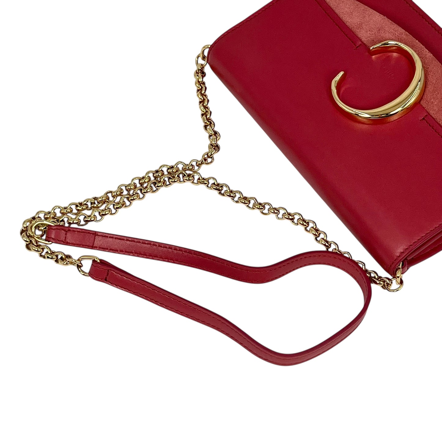 Chloé C Chain Shoulder Bag - Pink×Red