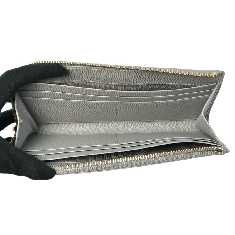 PRADA Saffiano Leather Metal Long Wallet