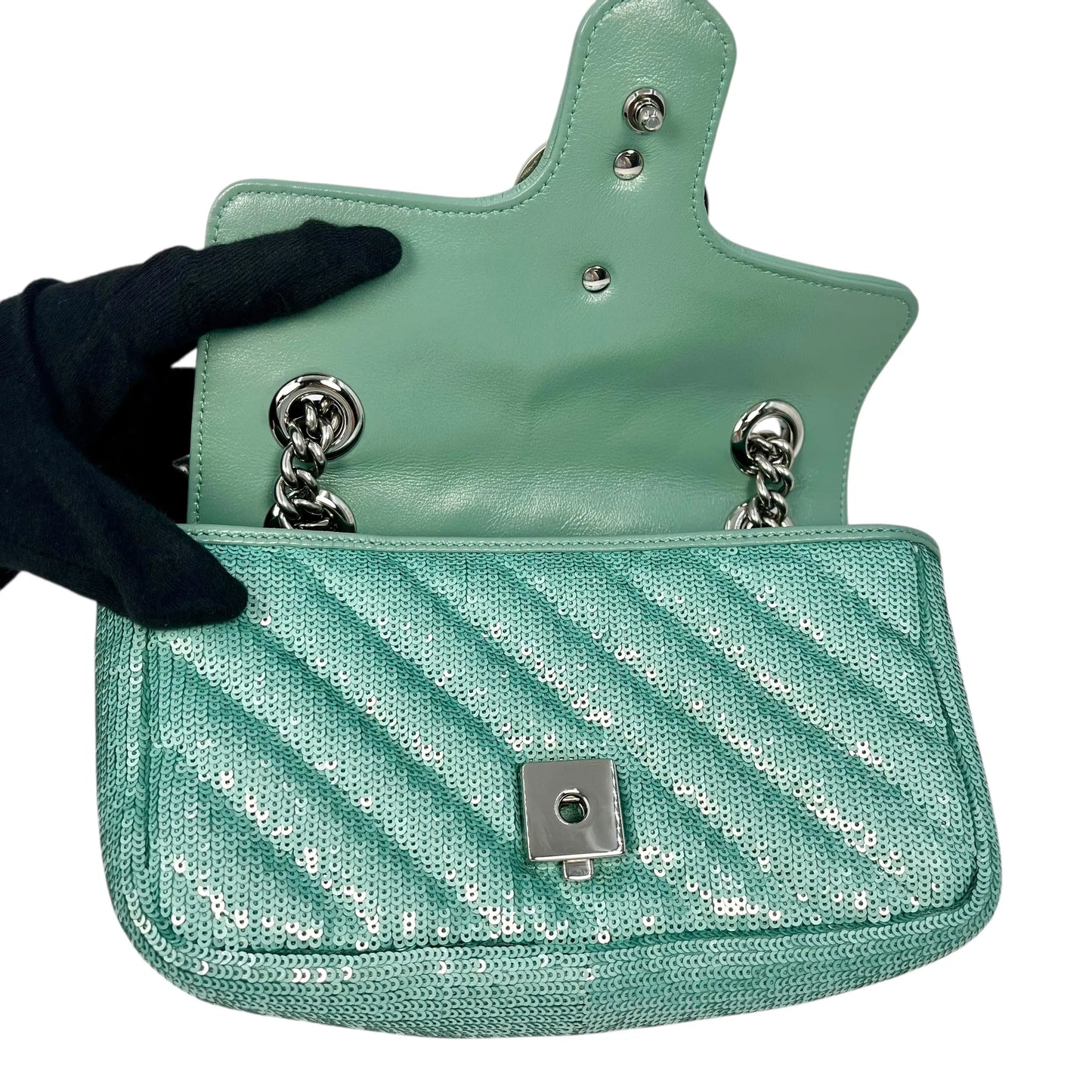 GUCCI GG Marmont Sequinned Shoulder Bag