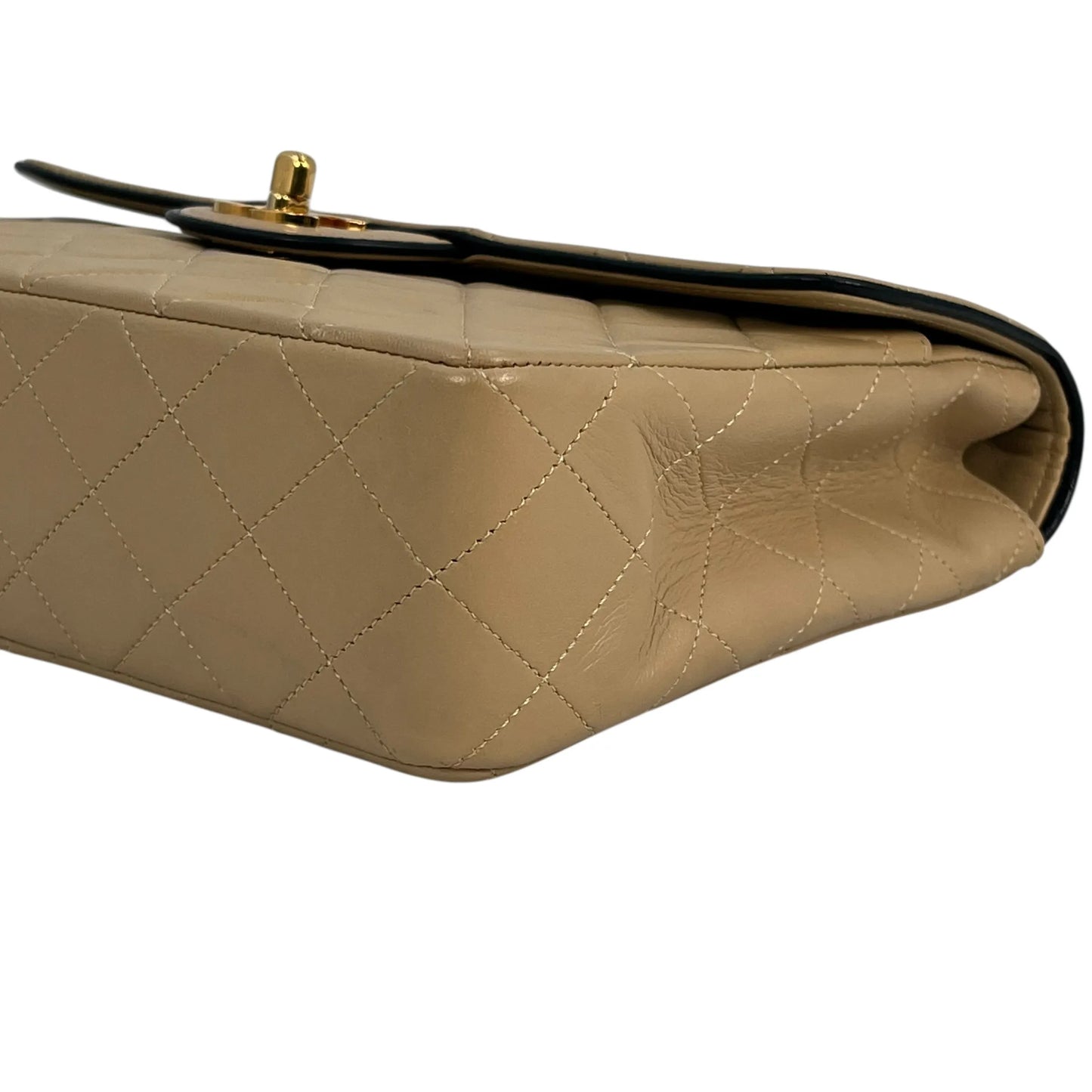 CHANEL 2.55 East West Matelasse Chain Shoulder Bag - Beige