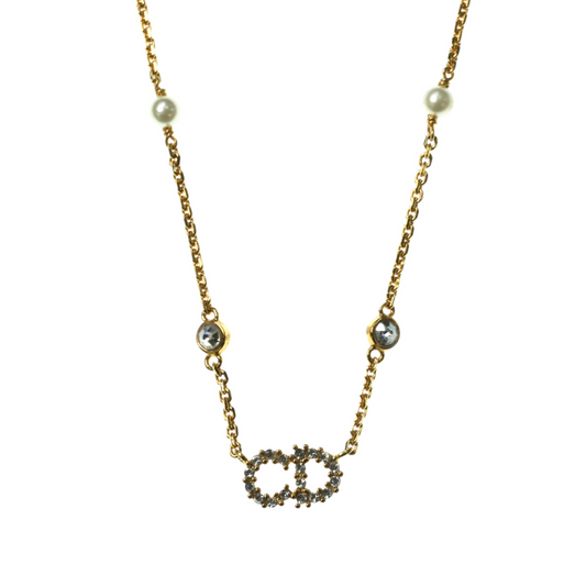 Dior Clair D Lune Necklace Metal Resin Pearl and Crystal