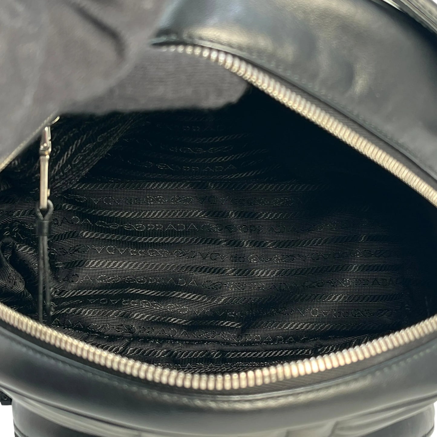 PRADA Diagramme Leather Backpack - Black