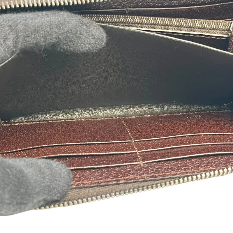 GUCCI Guccissima Round Zipper Long Wallet - Brown
