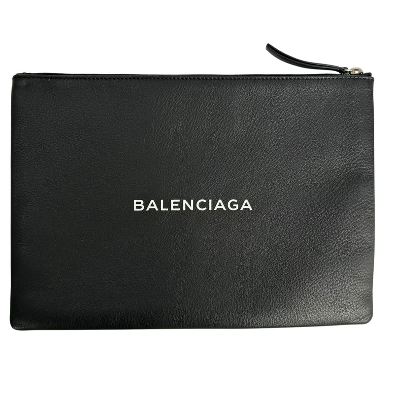Balenciaga Leather Clutch Bag - Black