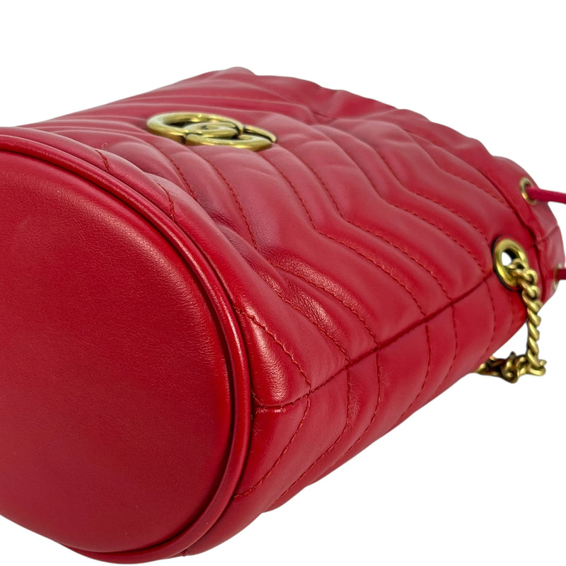 GUCCI GG Marmont Mini Bucket Bag - Red