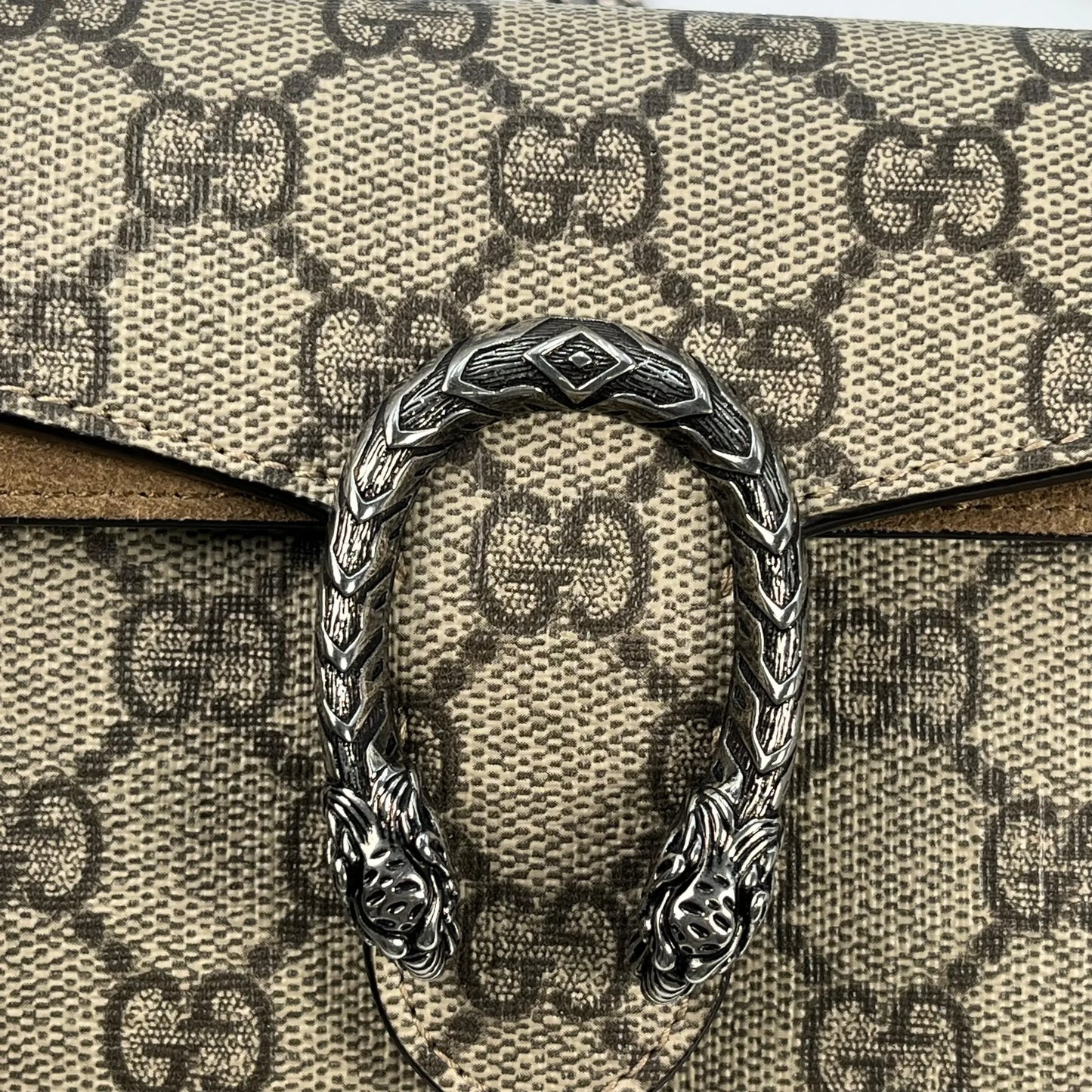 GUCCI Dionysus GG Supreme Mini Bag Shoulder Bag - Beige