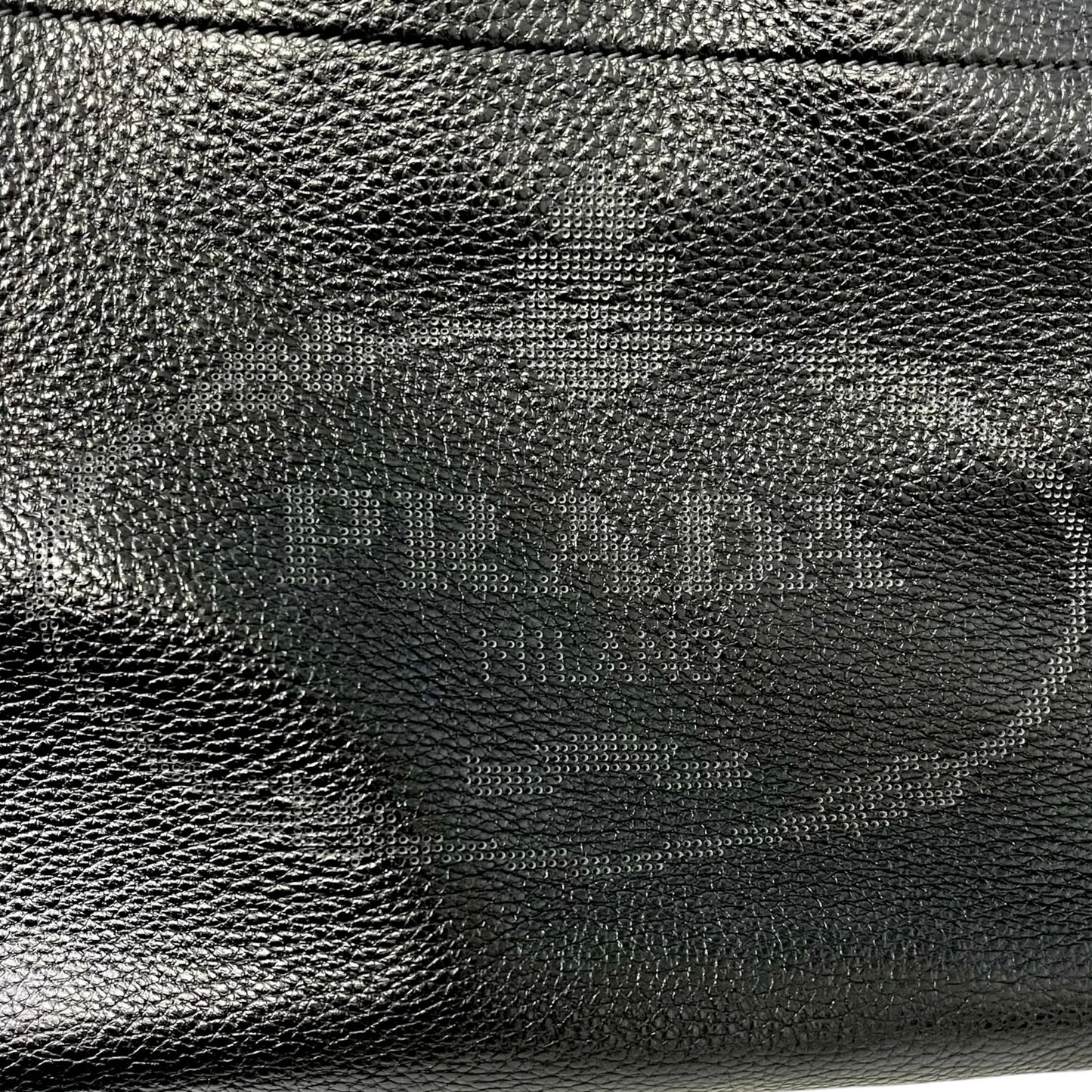 PRADA Punching Logo Hand Bag Leather - Black