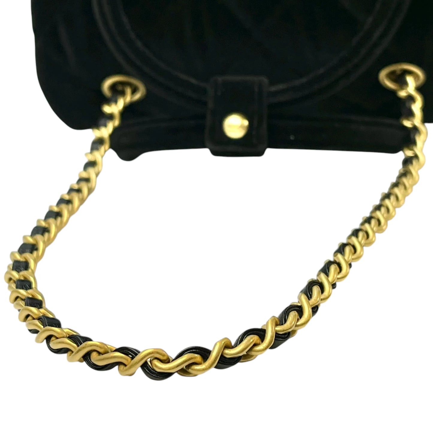 CHANEL Matelasse Boston Velvet Mini Bag Shoulder Bag - Black