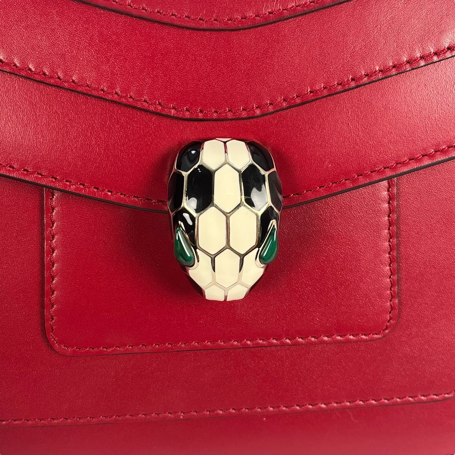 BVLGARI Serpenti Forever Crossbody Bag Chain Shouder Bag - Red