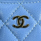 CHANEL Caviarskin Classic Zipped Coin Case - Blue