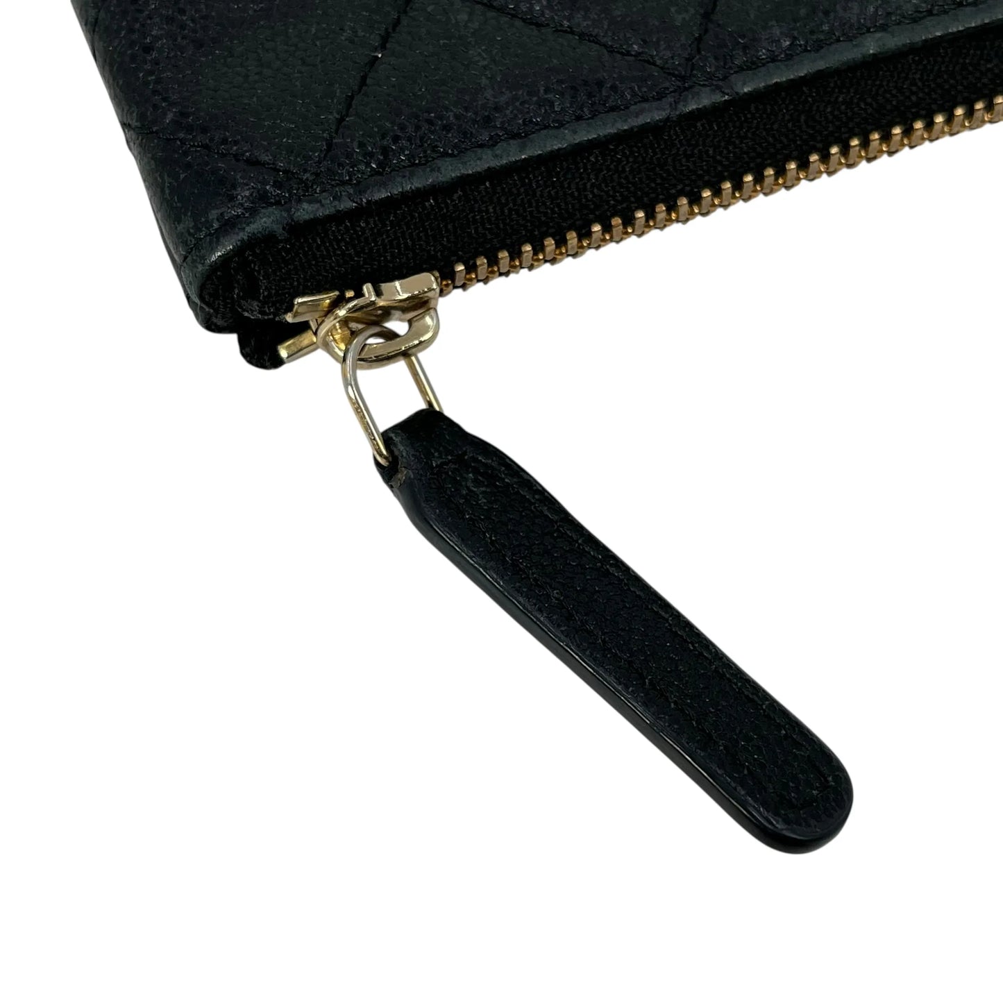 CHANEL Caviar Leather Classic Zip Coin Case - Black 