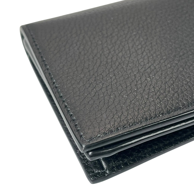 SAINT LAURENT Leather Card Case - Black 