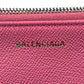 BALENCIAGA Ville Logo Leather Pouch Clutch Bag - Pink